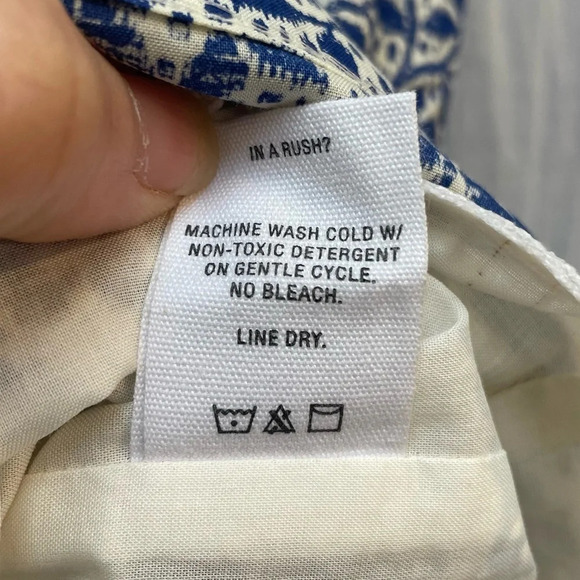 80%OFF❣️ Alex Mill Blue & White Hearts on Vines Print Midi Skirt, XS - Picture 10 of 10